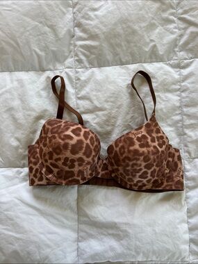 Juicy Couture Brown Leopard Print Push-up Padded Bra